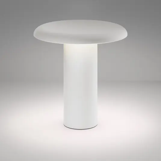 Csak ma Artemide Takku LED asztali lámpa újratölthető akkumulátorral, fehér színben