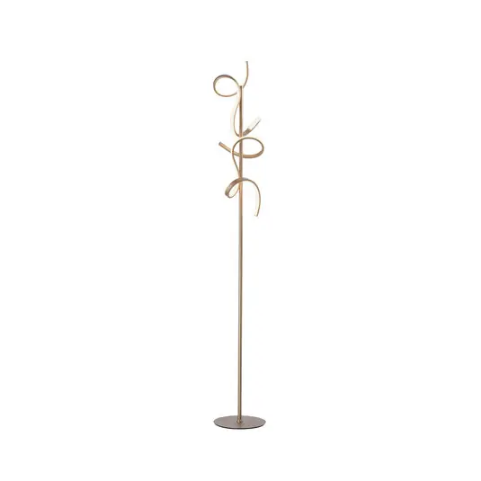 Gyors kiszállítás LED álló lámpa Curls, sárgaréz, fém, 156 cm magas, dimmelhető