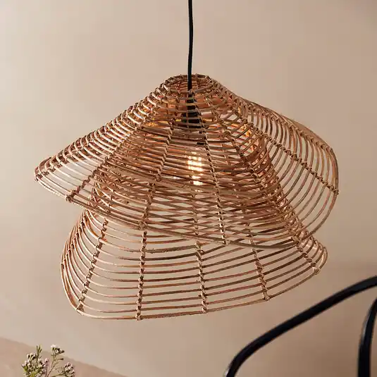 Vásárlói kedvenc PR Home Olga rattan lógó világítás, Ø 51 cm