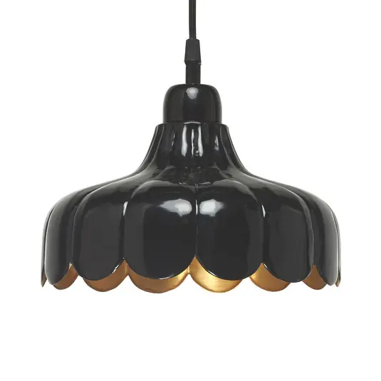 PR Home akasztólámpa Wells Small fekete/arany Ø 24 cm dugó Expressz szállítás