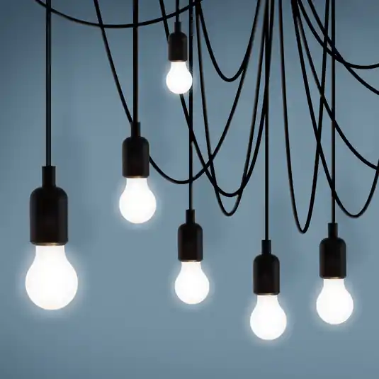 LED függő lámpa Maman fekete 14 izzós, selyemfényű Alacsony ár