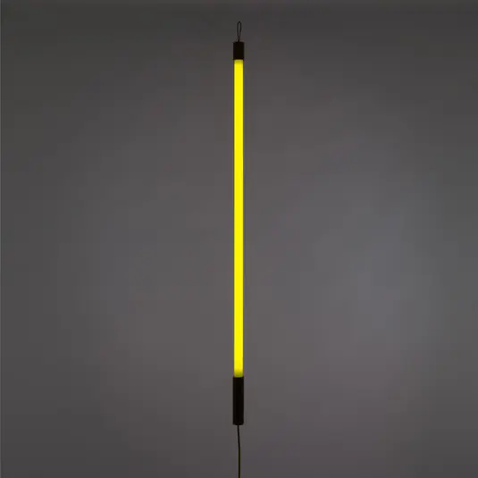 Szuper akció SELETTI LED lámpa Linea, sárga, fa részletek, univerzális
