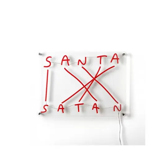 LED dekor fali világítás Santa-Satan, piros Expressz szállítás