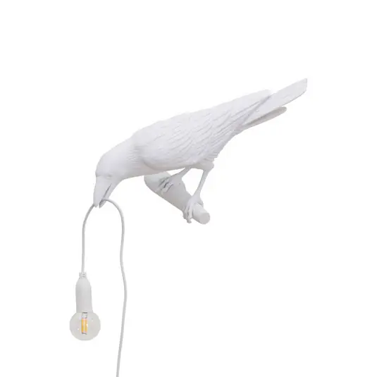 Legjobb ár SELETTI Bird Lamp LED-es fali lámpa, balra néző, fehér