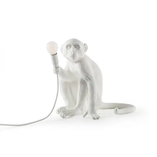 Ajánlat LED dekor asztali lámpa Monkey Lamp, fehér, ülő