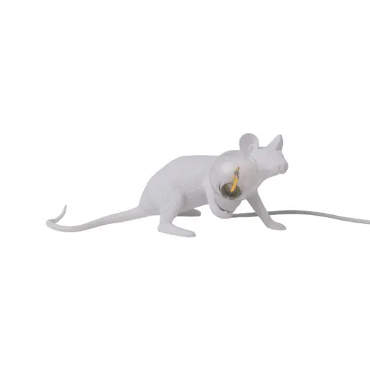Szezonális akció LED asztali világítás Mouse Lamp USB fekvő fehér