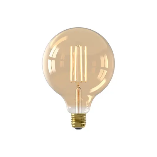 Calex E27 G125 LED 4,5 W filament arany 821 dimm Azonnali szállítás