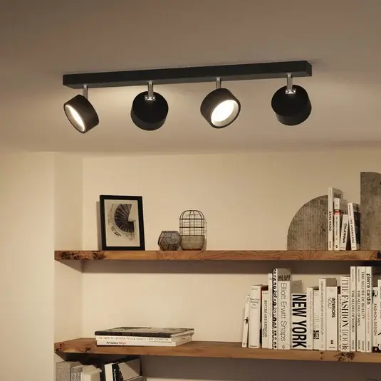 Kihagyhatatlan ajánlat Philips Bracia LED mennyezeti spotlámpa 4 izzós, fekete