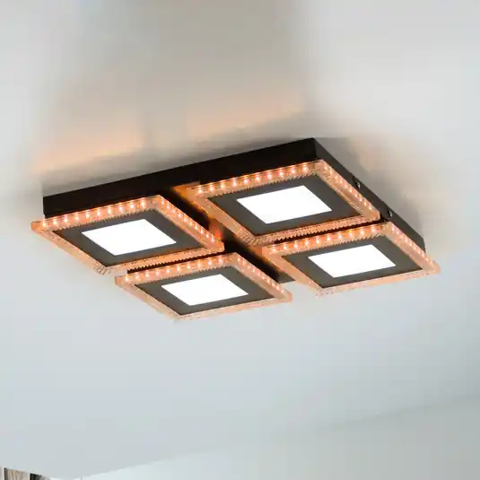 Végkiárusítás LED mennyezeti lámpa Acri CCT távirányító 44x44cm
