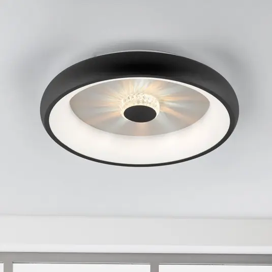 Vertigo LED mennyezeti lámpa, CCT, Ø 46,5 cm, fekete Legjobb ár