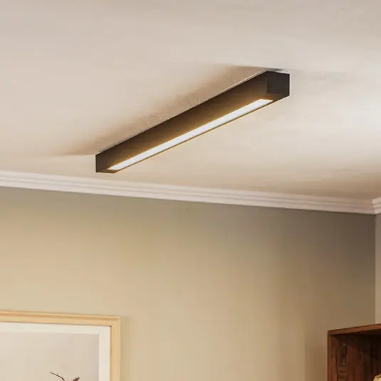 Biztonságos fizetés Lungo mennyezeti világítás, fekete, hosszúság 124 cm