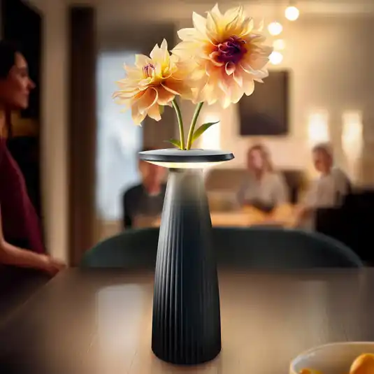 Nuflair LED-es újratölthető asztali lámpa, fekete, IP54, fényerőszabályozó, 24 Akció