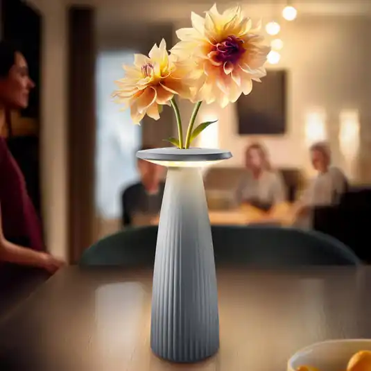 Nuflair LED-es újratölthető asztali lámpa, szürke, IP54, fényerőszabályozó, 24 Exkluzív ajánlat