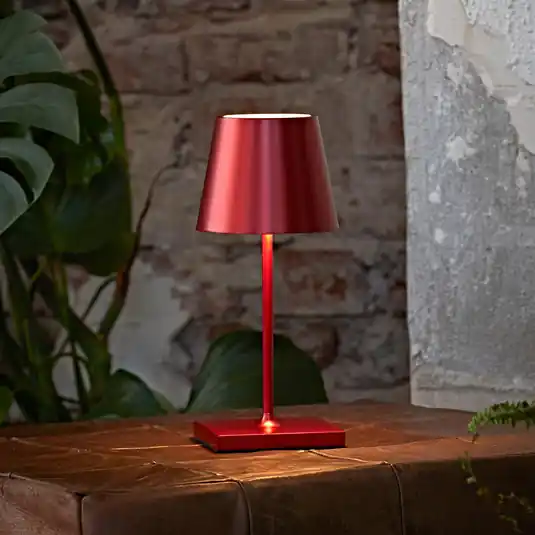 Nuindie mini LED-es újratölthető asztali lámpa, Easy Connect, piros, Szuper akció
