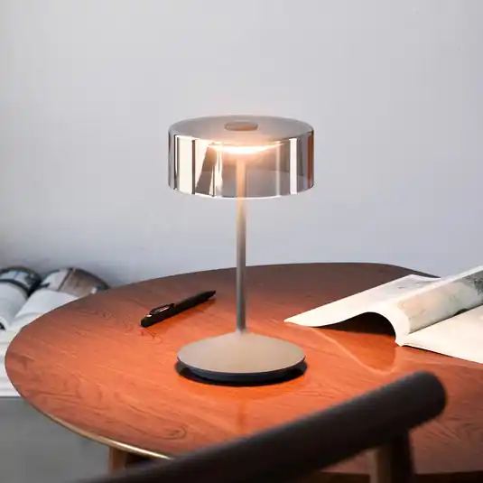 Kedvezményes ár Numotion LED-es újratölthető asztali lámpa, grafit, üveg, IP54,
