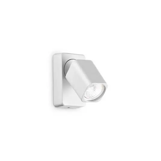 Prémium Ideal Lux fali spot Rudy Square, fehér, egylángú, fém
