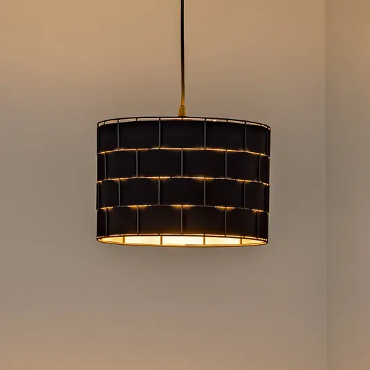 Atlanta függőlámpa, fekete, Ø 30 cm, textil, E27 Különleges ajánlat