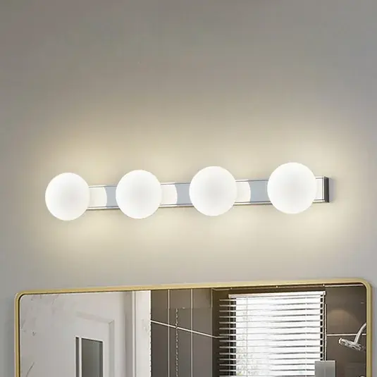 Lucande LED fürdőszoba fali lámpa Myrra, króm, üveg, 60 cm, IP44 Bestseller