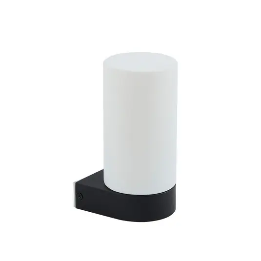 Lucande Basolo fürdőszobai fali lámpa, fekete, magasság 17.2 cm, üveg Akciós ár