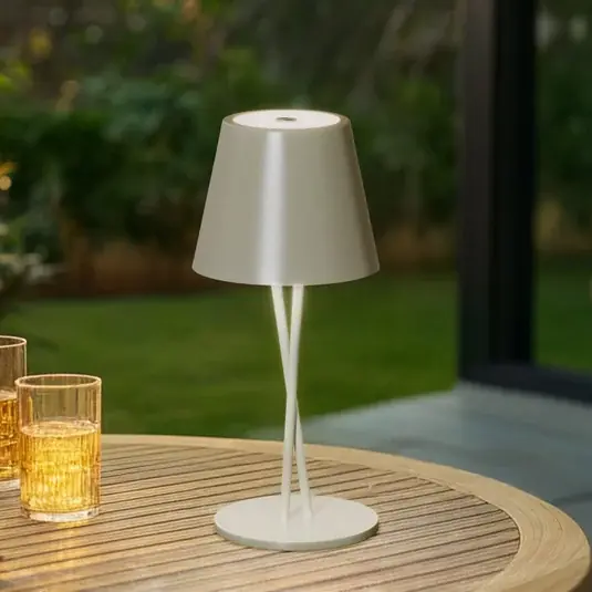Lindby LED-es újratölthető asztali lámpa Janea CROSS, zöld, fém Szuper akció