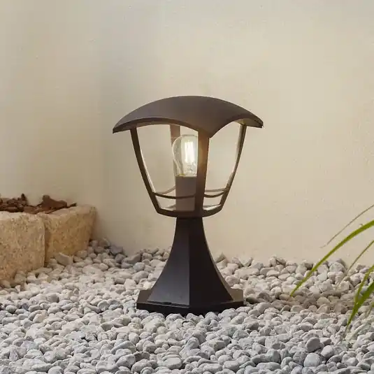 Lindby Isidoro állólámpa, fekete, magasság 28 cm, műanyag Azonnali szállítás