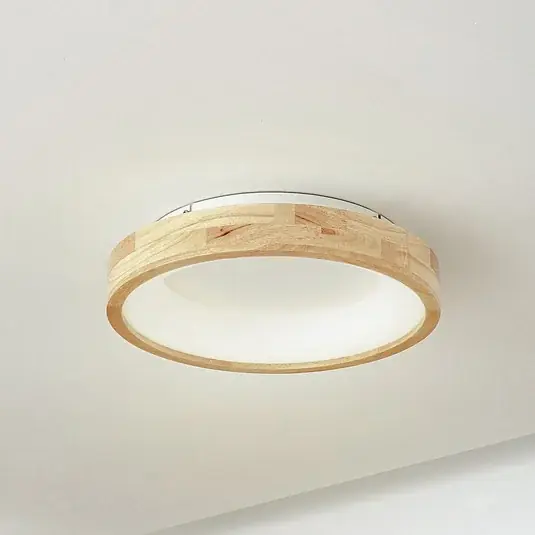 Azonnali szállítás Lucande LED mennyezeti lámpa Samvel, Ø 40 cm, fa