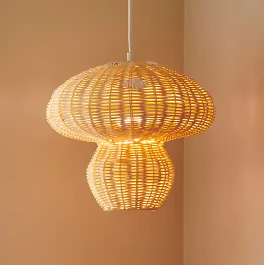 Allie függőlámpa, rattan, gomba alakú, természetes barna színű Árcsökkenés