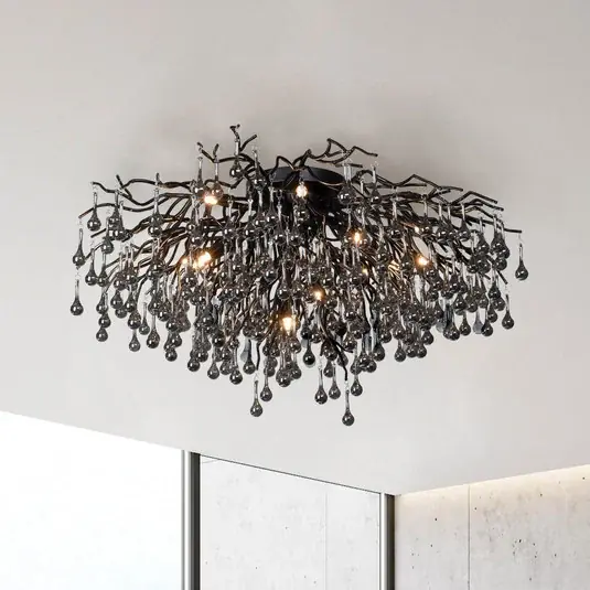 Csak ma Paul Neuhaus mennyezeti lámpa Icicle, 14-light, fekete