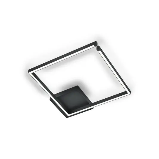 Expressz kézbesítés LED-es mennyezeti lámpa Yoko-Q500, fekete, 50x50 cm, alumínium