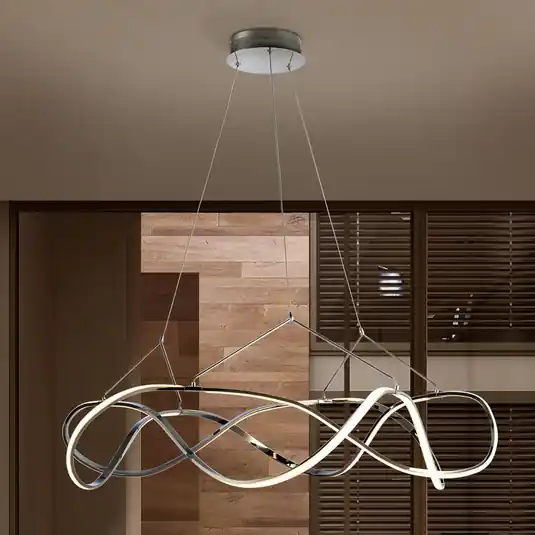 LED-es függőlámpa Molly, triac dimmelhető, Ø 100 cm, króm Vedd meg online