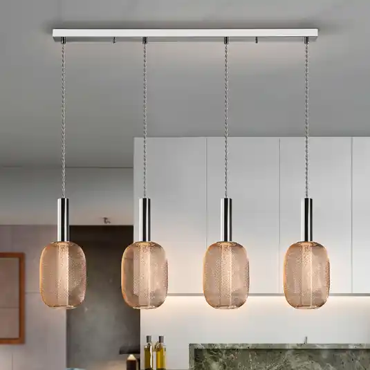 Rendeld meg most Micron LED függőlámpa, fénysugár, négylámpás, króm, arany