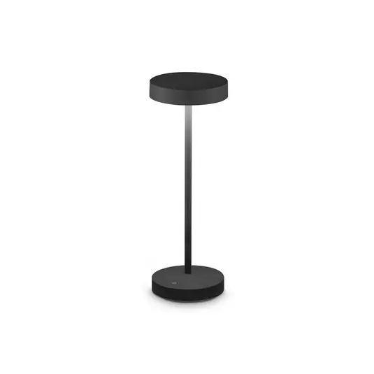 Ideal Lux LED újratölthető kültéri asztali lámpa Toffee, fekete, fém Szezonális akció