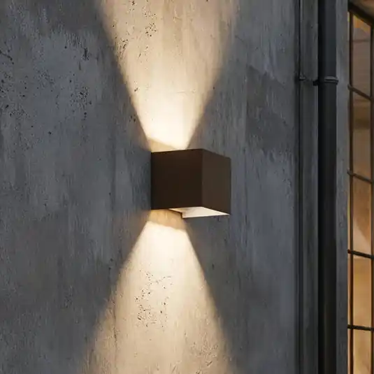 Szuper akció Ideal Lux LED kültéri fali lámpa Atom, barna, 10 cm, fém