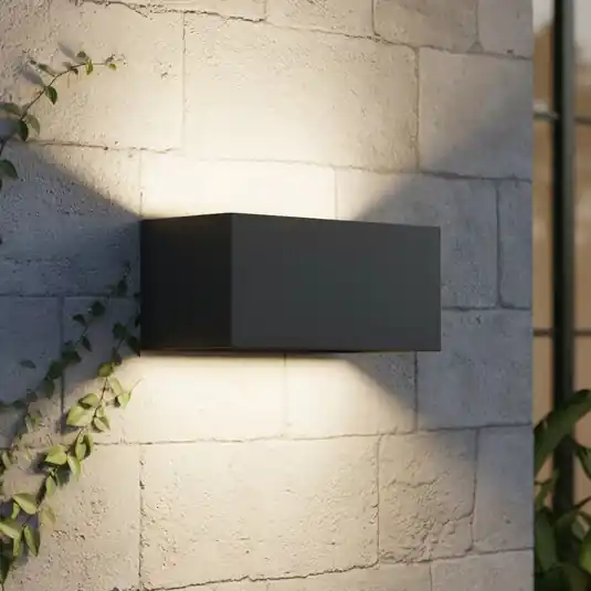 Ideal Lux LED kültéri fali lámpa Atom antracit, 20 cm, fém Expressz kézbesítés