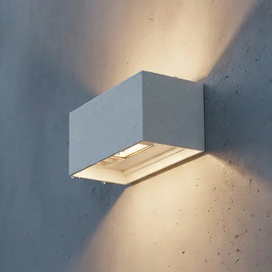 Akció Ideal Lux LED kültéri fali lámpa Atom, fehér, 20 cm, fém