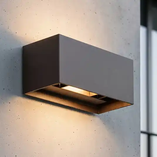 Alacsony ár Ideal Lux LED kültéri fali lámpa Atom, barna, 20 cm, fém