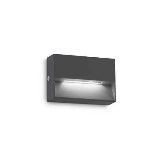 Olcsóbb Ideal Lux LED kültéri fali lámpa Dedra, antracit, 10 x 6,5 cm, 10 x 6,5 cm