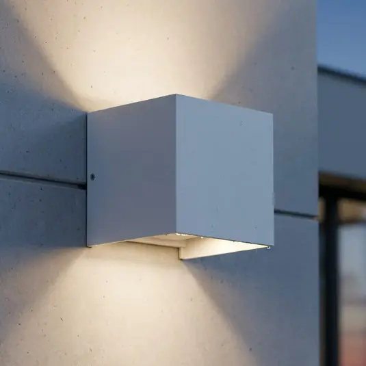 Ideal Lux LED kültéri fali lámpa Atom, fehér, 10 cm, fém Kedvezmény