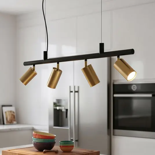 Ideal Lux függőlámpa Dynamite sárgaréz/fekete fém 4 lámpás. Szuper akció
