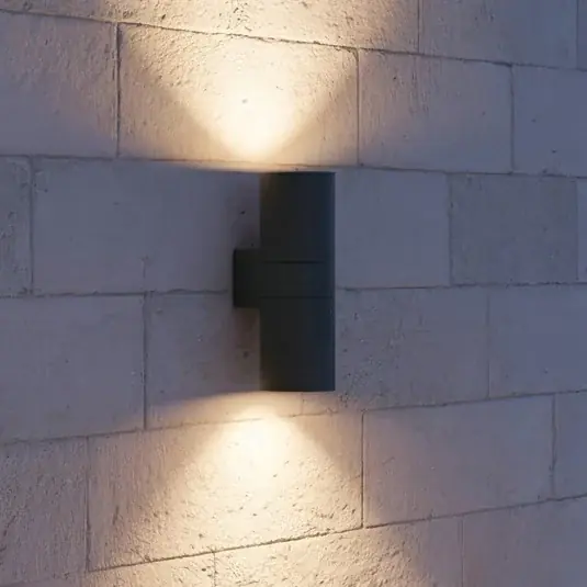 Ideal Lux kültéri fali lámpa Gun antracit alumínium, Ø 11 cm, fel/le, Végkiárusítás