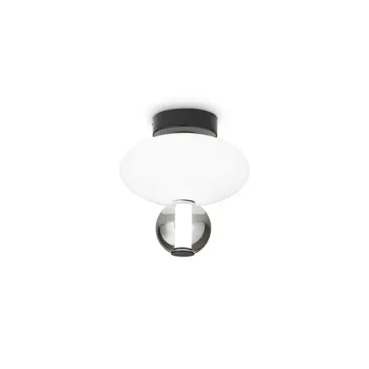 Ideal Lux LED mennyezeti lámpa Lumiere-2, opál/szürke üveg, fekete Biztonságos fizetés