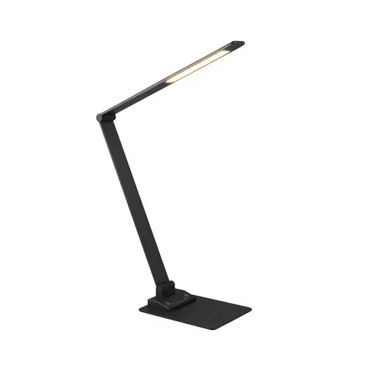 Travis LED asztali lámpa, fekete, CCT, dimmelhető, érintés, USB Gyors szállítás