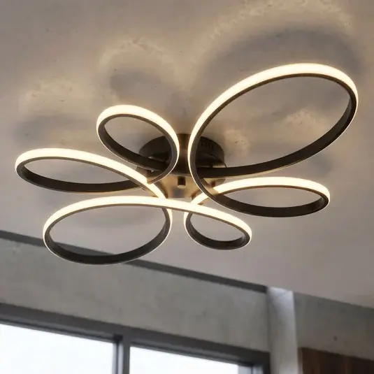 Ajánlat Fly LED mennyezeti lámpa, matt fekete, 3.000 K, 83 cm x 45 cm