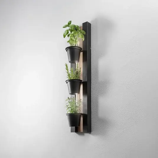 Fali lámpa Polc, fekete/fa színű acélfa, 90cm magas Expressz kézbesítés