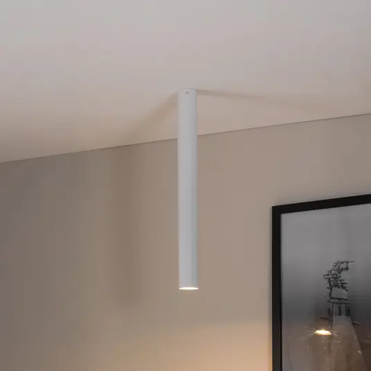 Gyors szállítás Mennyezeti spotlámpa Tecno 1XL, acél, GU10, magasság 60 cm, fehér
