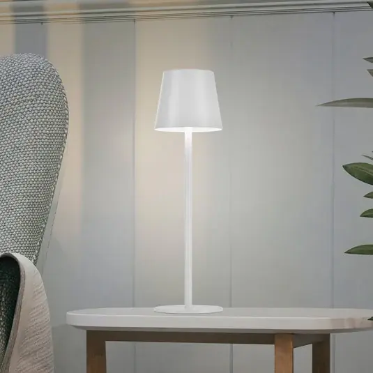 Azonnal elérhető JUST LIGHT. Euria LED újratölthető asztali lámpa, fehér, vas, IP54