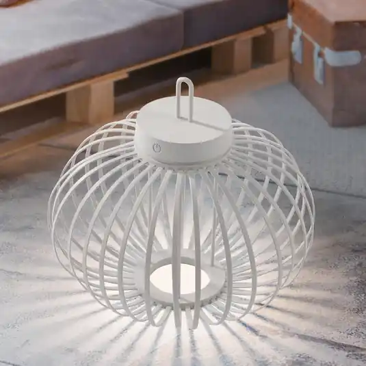 Expressz kézbesítés JUST LIGHT. Akuba LED-es, újratölthető asztali lámpa, fehér, 33 cm, bambusz