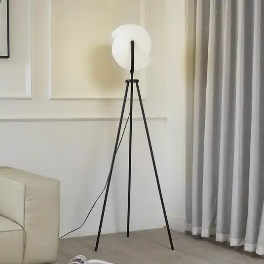 Olcsóbb Lucande Helva álló világítás, 150 cm, fehér/fekete, forgatható