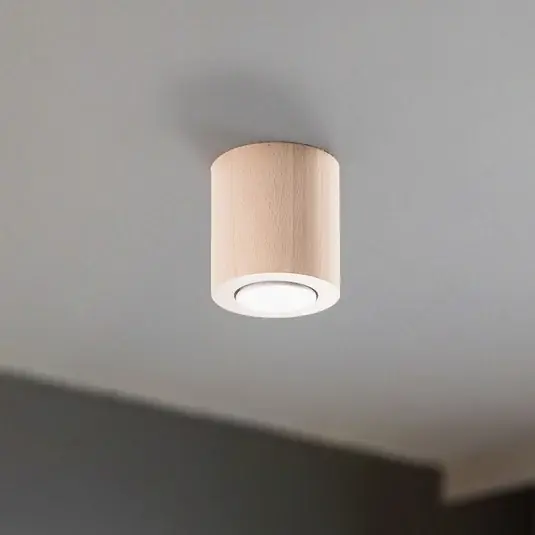 Nézd meg most Eve mennyezeti spotlámpa, bükkfa, fa, Ø 8 cm, GU10