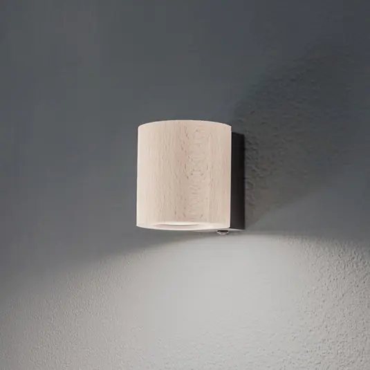 Vásárlói kedvenc Eve fali világítás, bükkfa, fa, Ø 8 cm, GU10